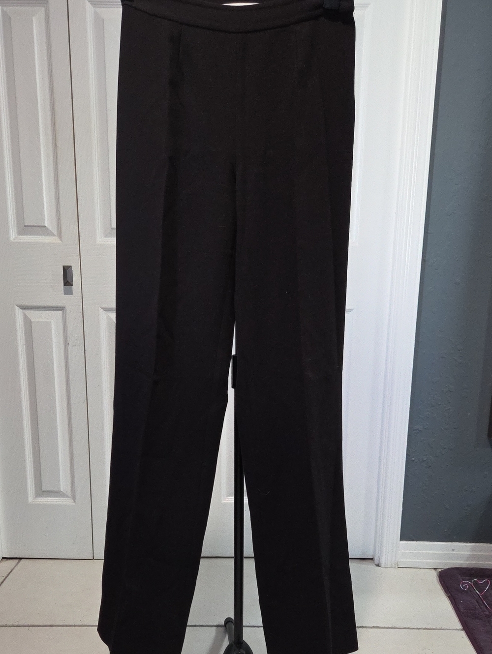 Sz 4 - Diane Von Furstenberg Black Straight-Leg Trousers